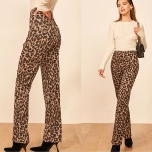 Reformation Sera Leopard Print Pants
